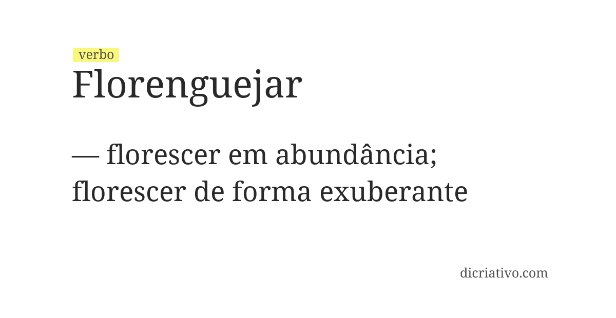 Significado de florenguejar