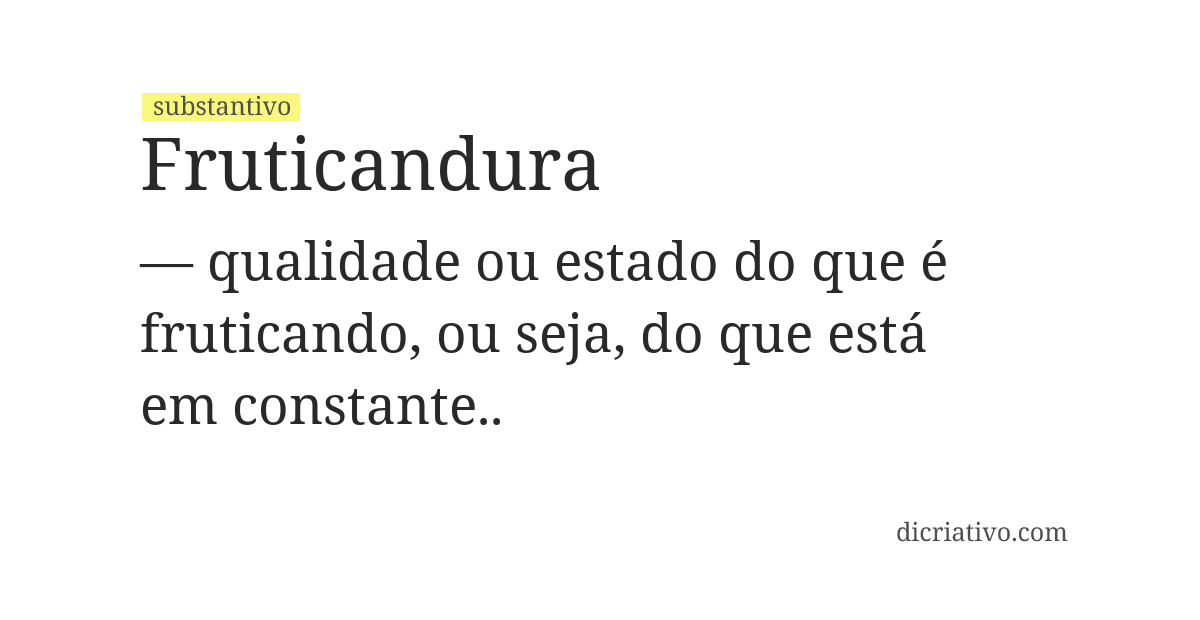 Significado de fruticandura