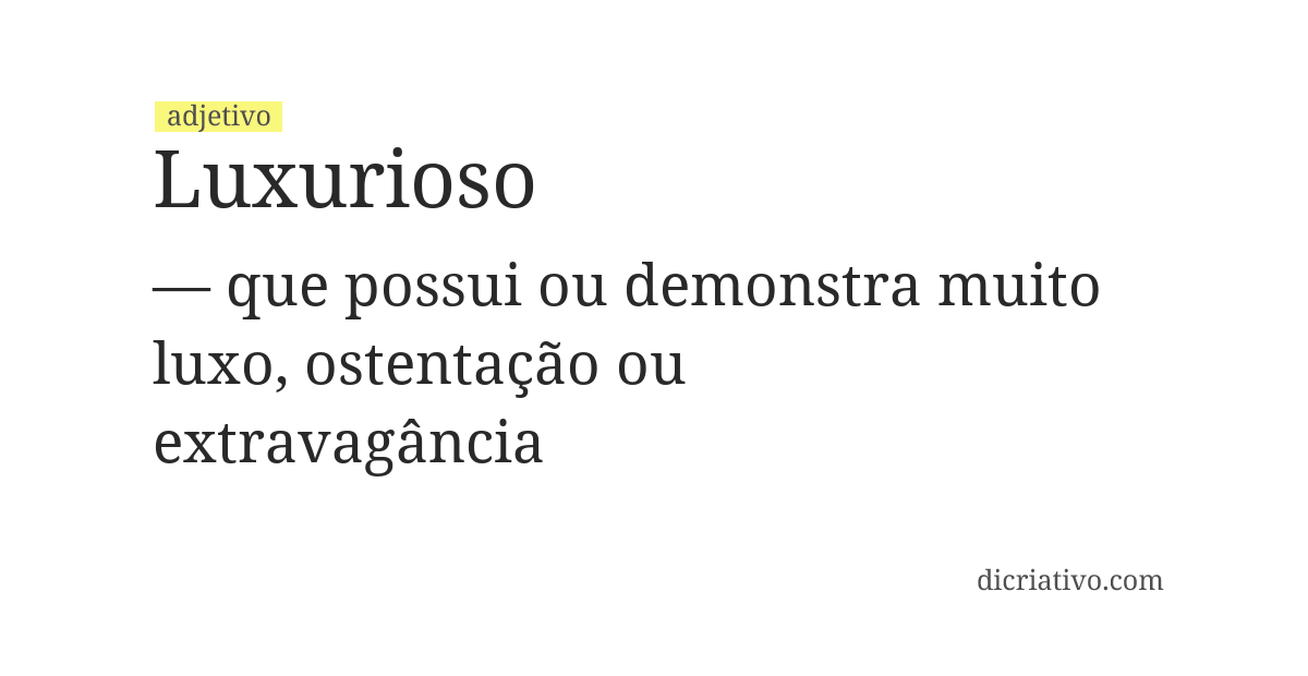 Significado de luxurioso