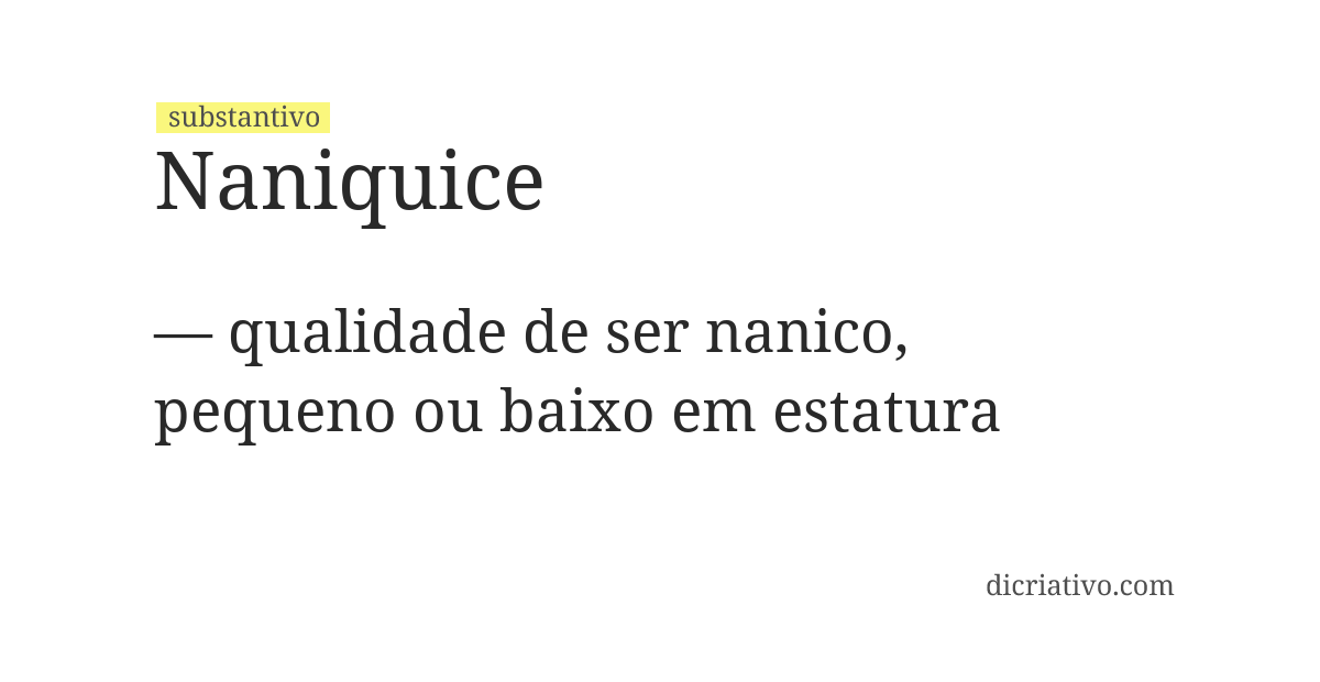 Significado de naniquice