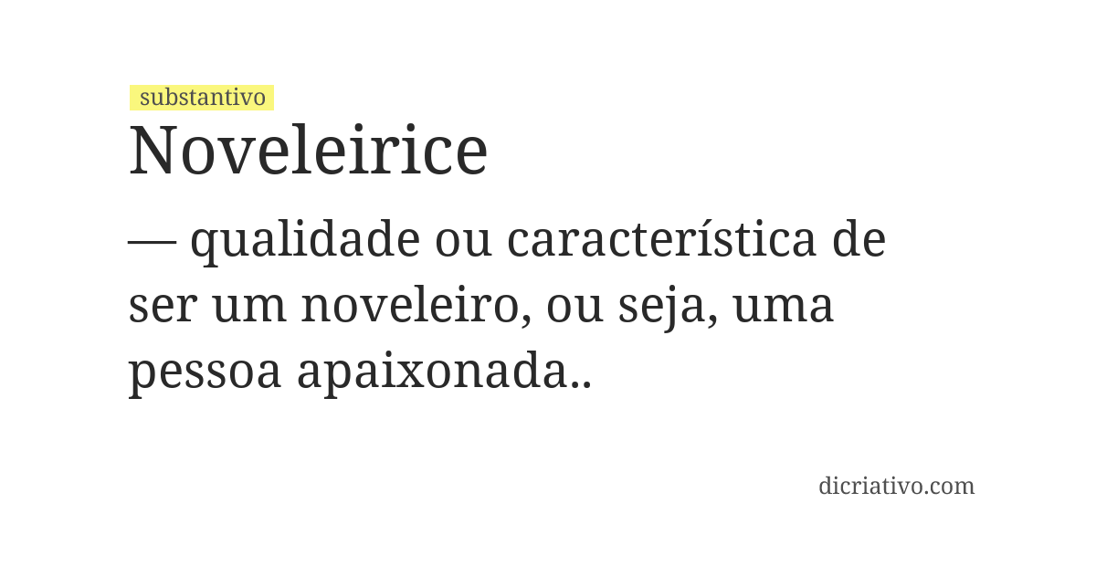 Significado de noveleirice