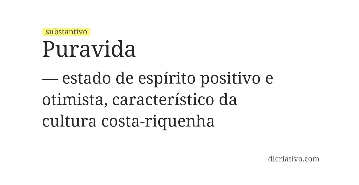 Significado de puravida