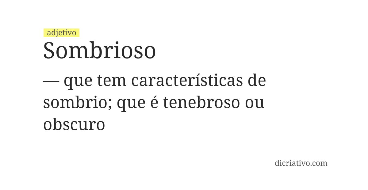 Significado de sombrioso