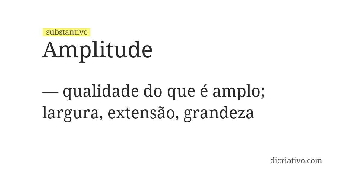Significado de amplitude