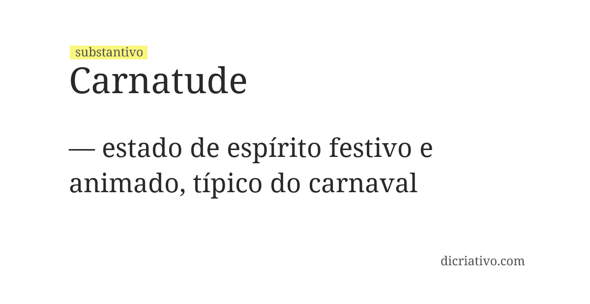 Significado de carnatude