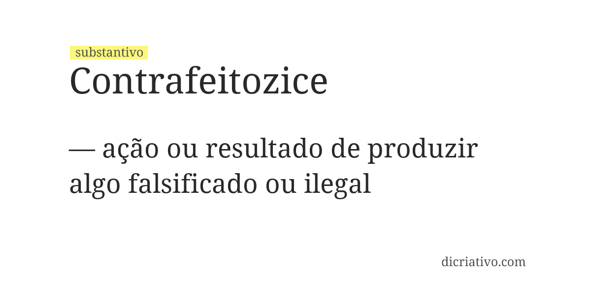 Significado de contrafeitozice