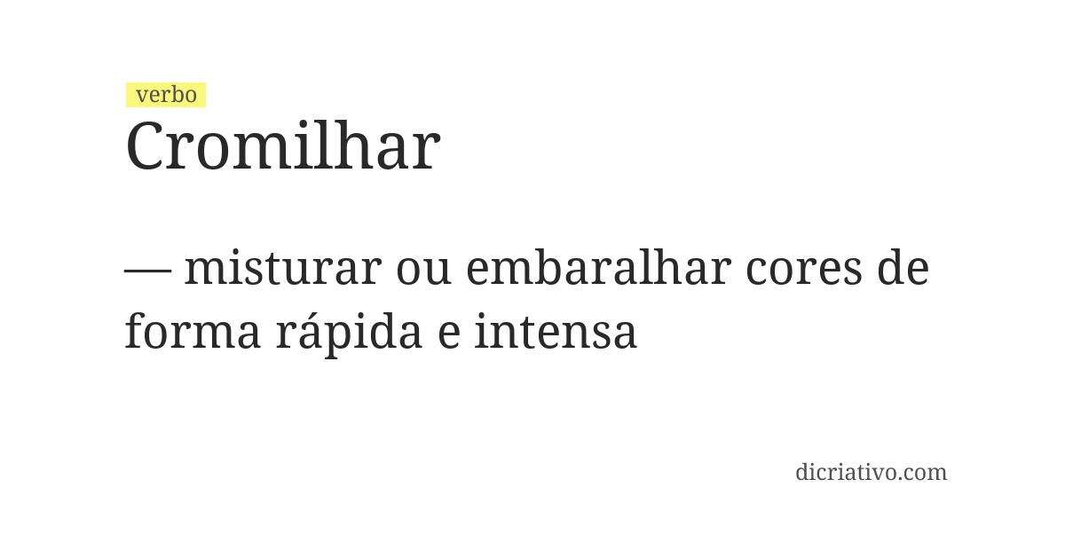 Significado de cromilhar