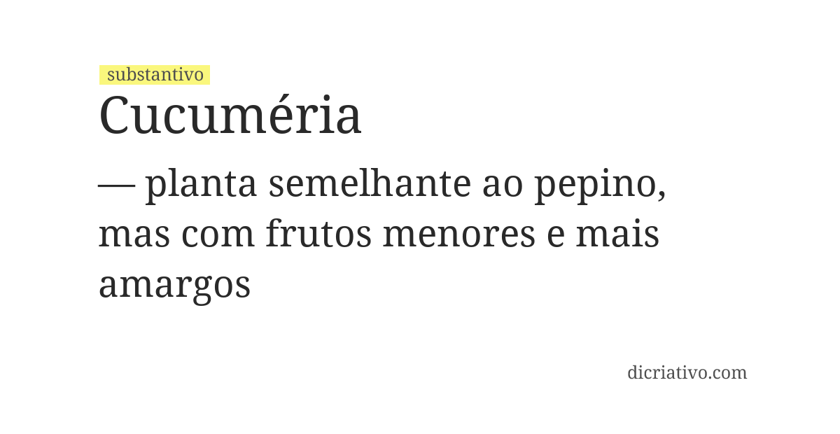 Significado de cucuméria