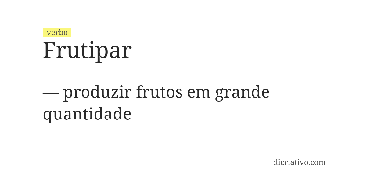 Significado de frutipar