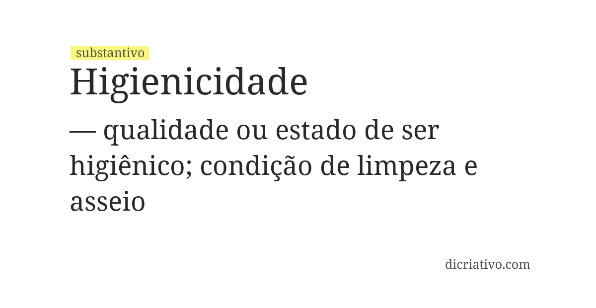 Significado de higienicidade