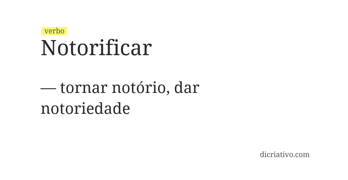 Significado de notorificar