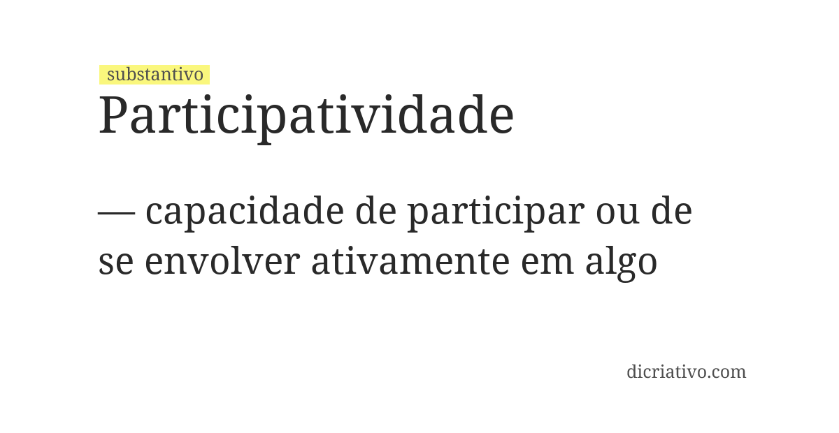 Significado de participatividade