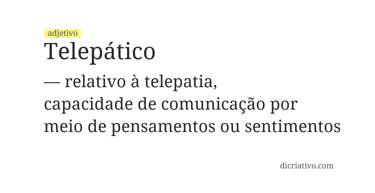 Significado de telepático