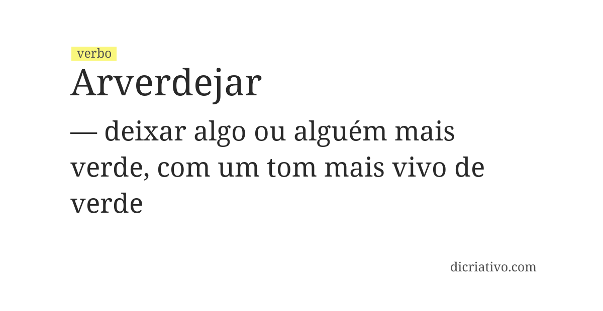 Significado de arverdejar