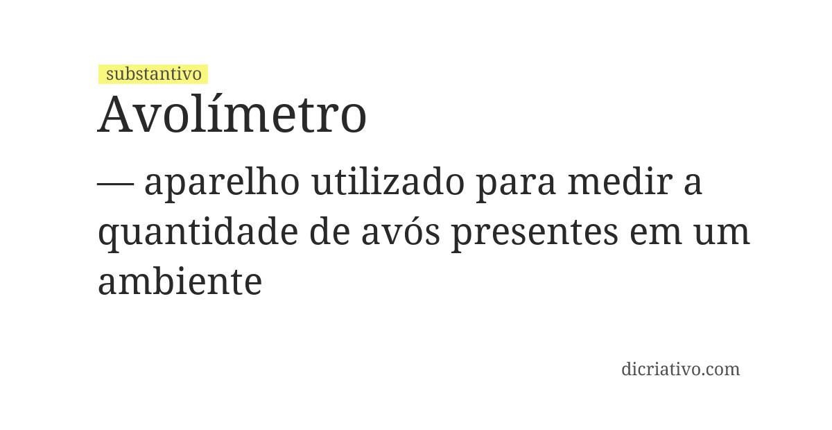 Significado de avolímetro