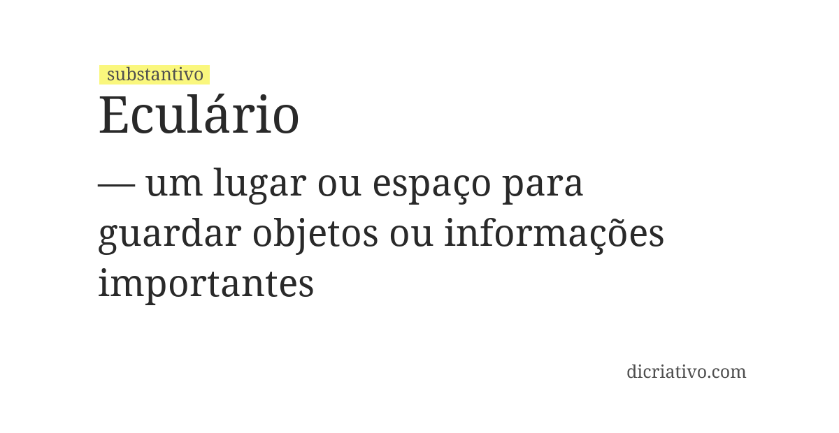 Significado de eculário