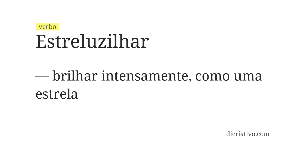 Significado de estreluzilhar