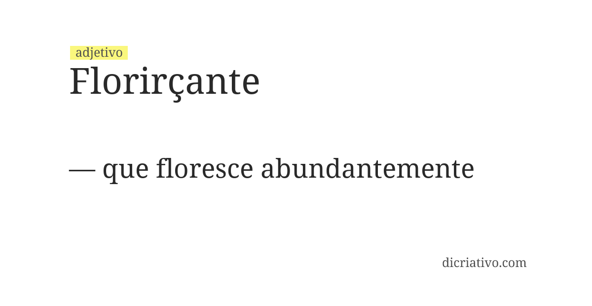 Significado de florirçante
