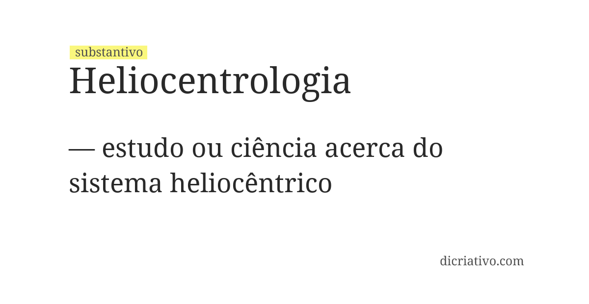 Significado de heliocentrologia