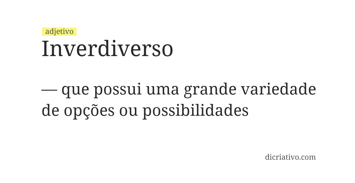 Significado de inverdiverso