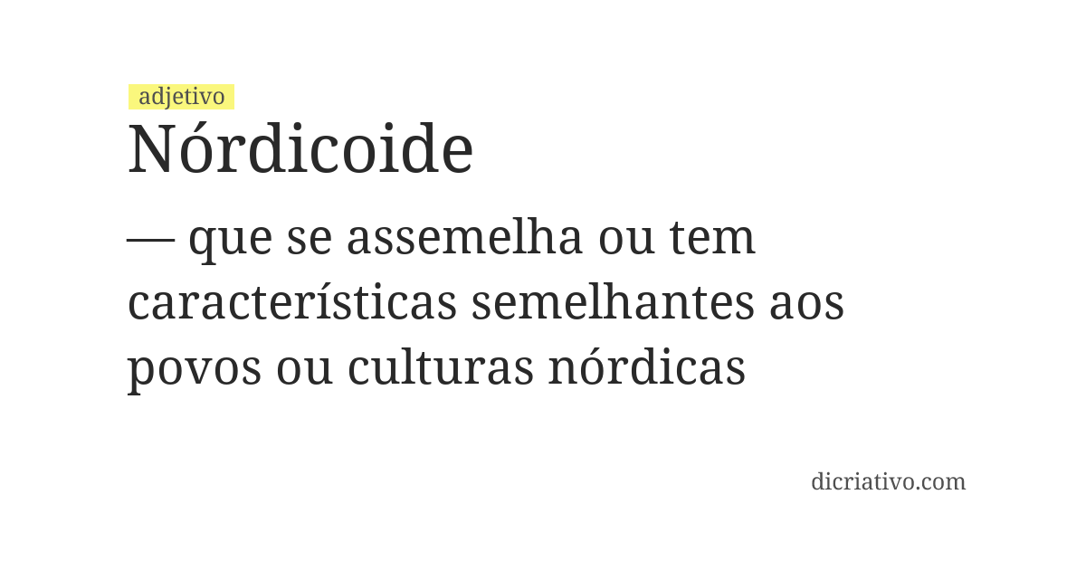 Significado de nórdicoide