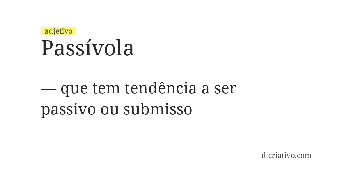 Significado de passívola