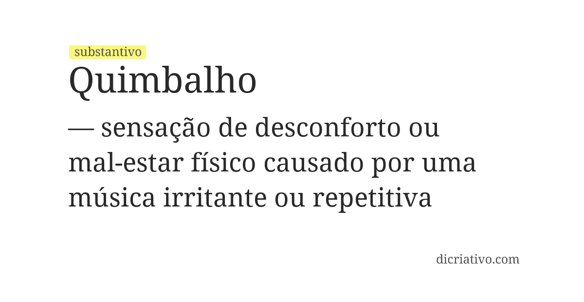 Significado de quimbalho