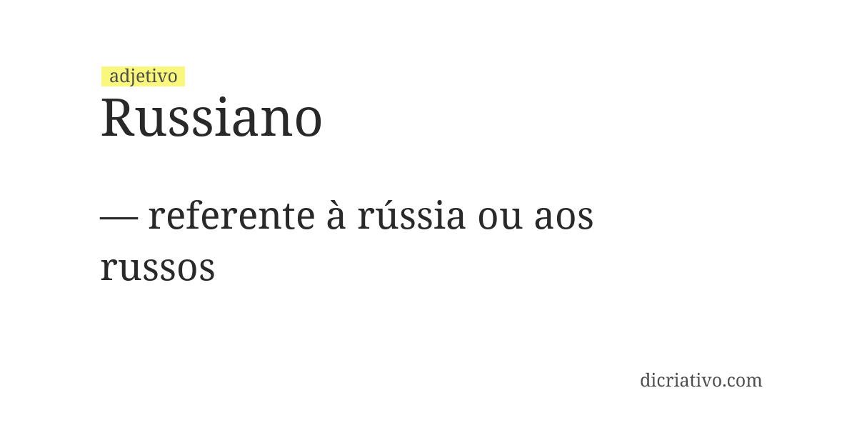 Significado de russiano
