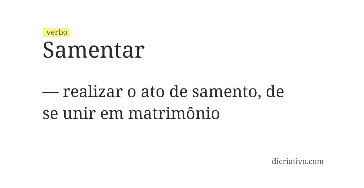 Significado de samentar