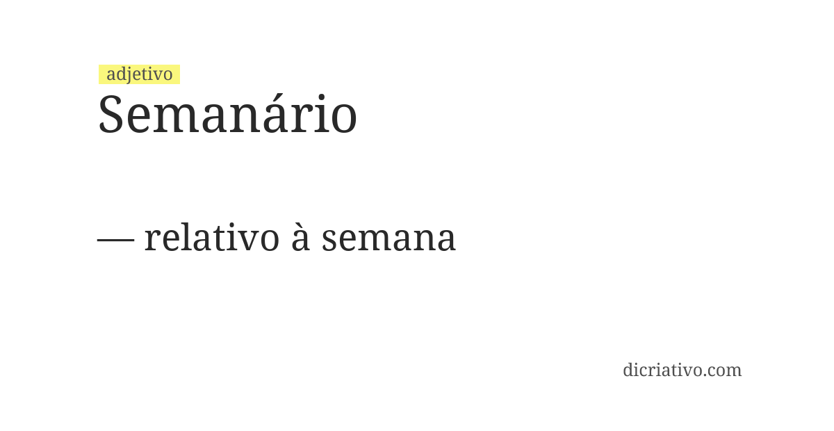 Significado de semanário