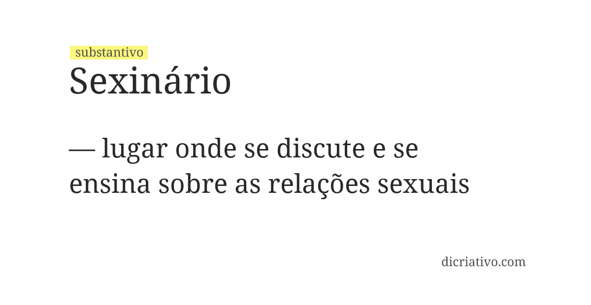 Significado de sexinário