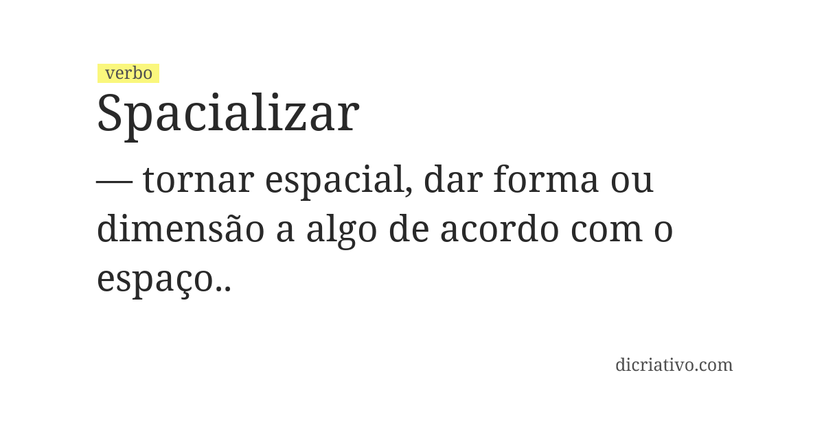 Significado de spacializar