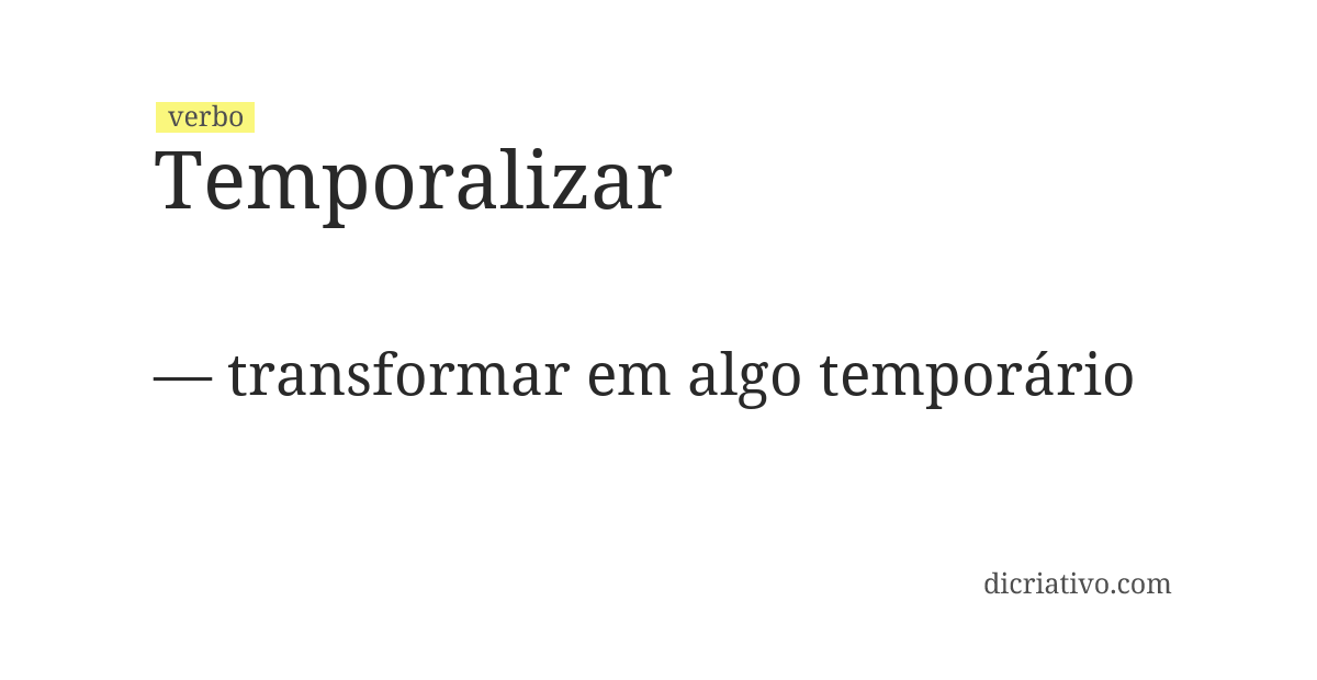 Significado de temporalizar