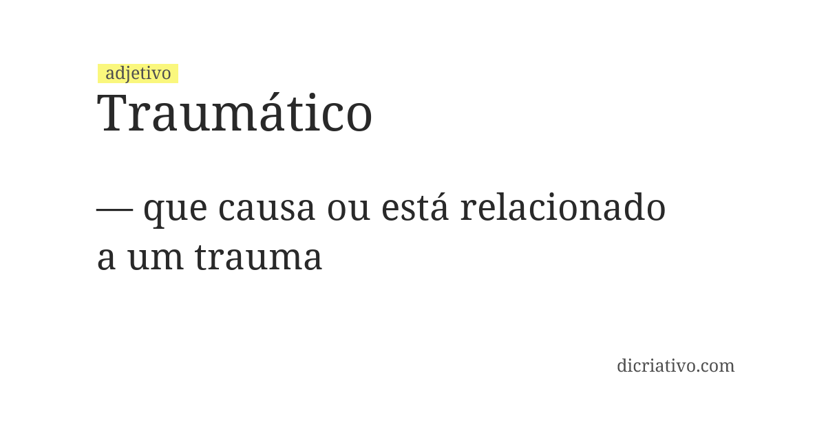 Significado de traumático