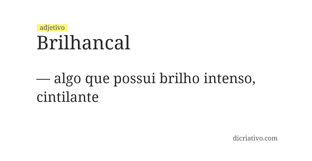 Significado de brilhancal