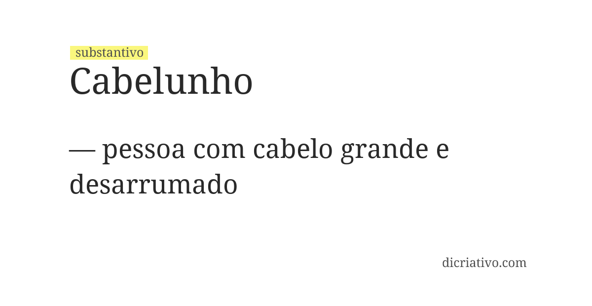 Significado de cabelunho