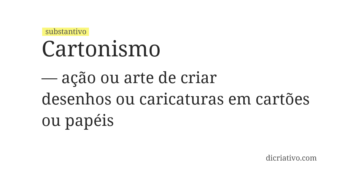 Significado de cartonismo