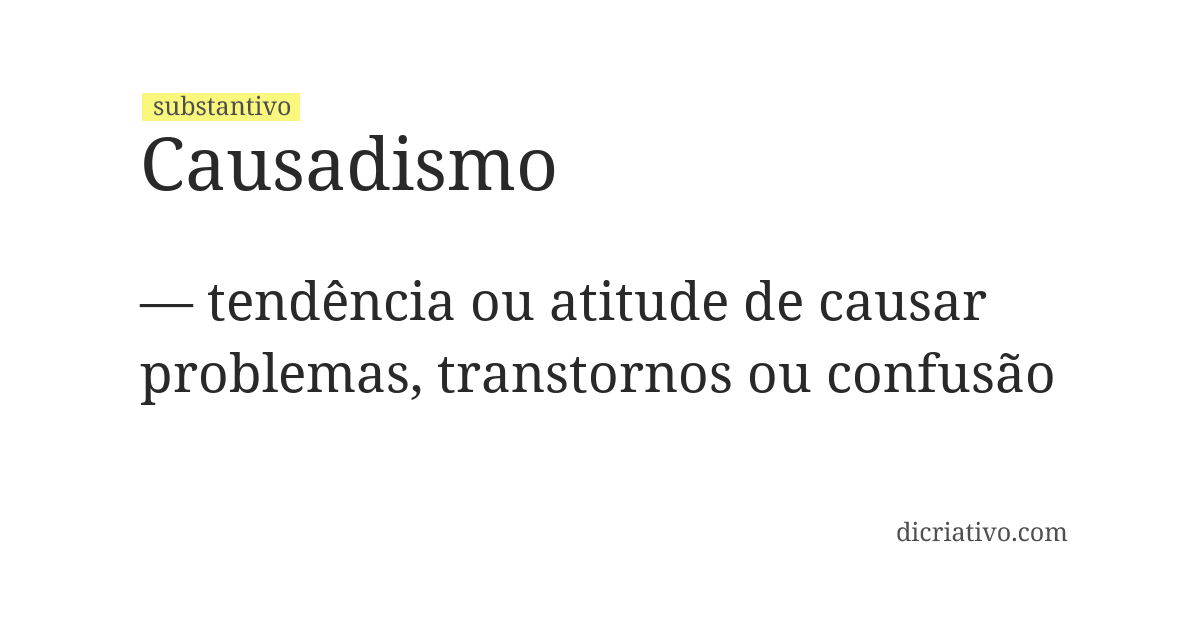 Significado de causadismo