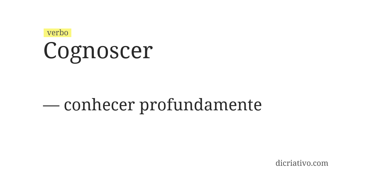 Significado de cognoscer
