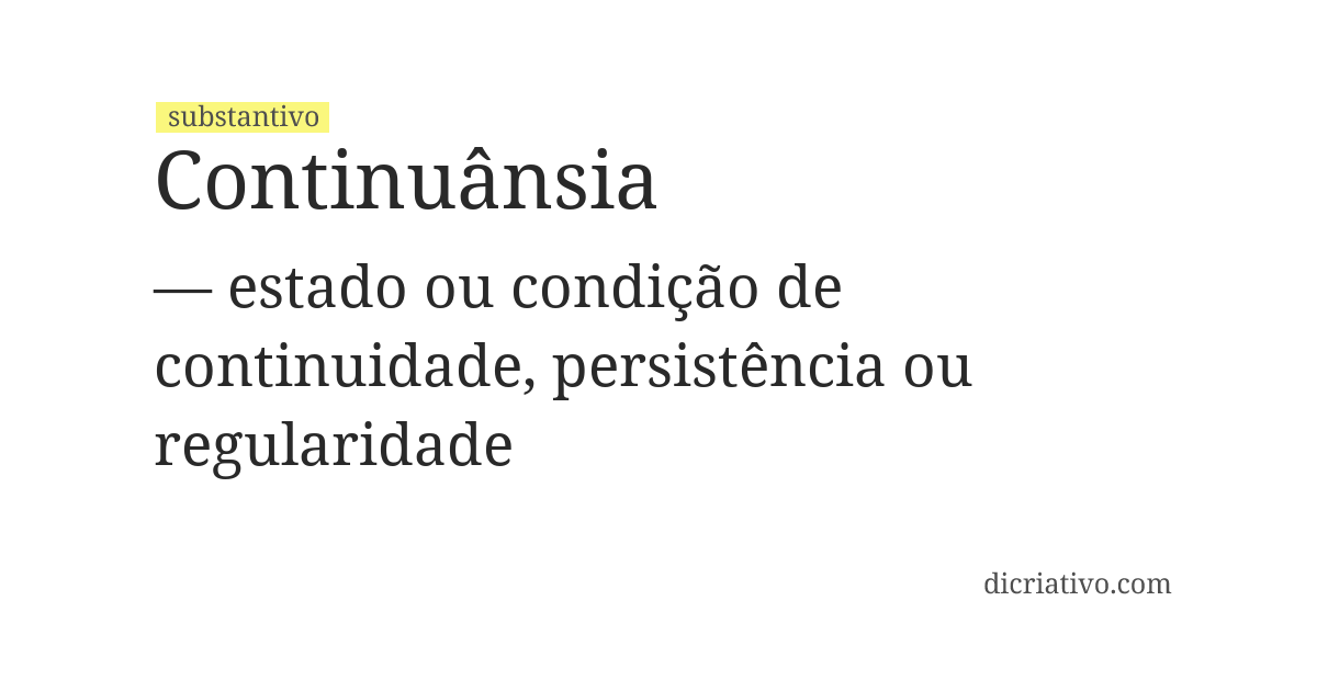 Significado de continuânsia