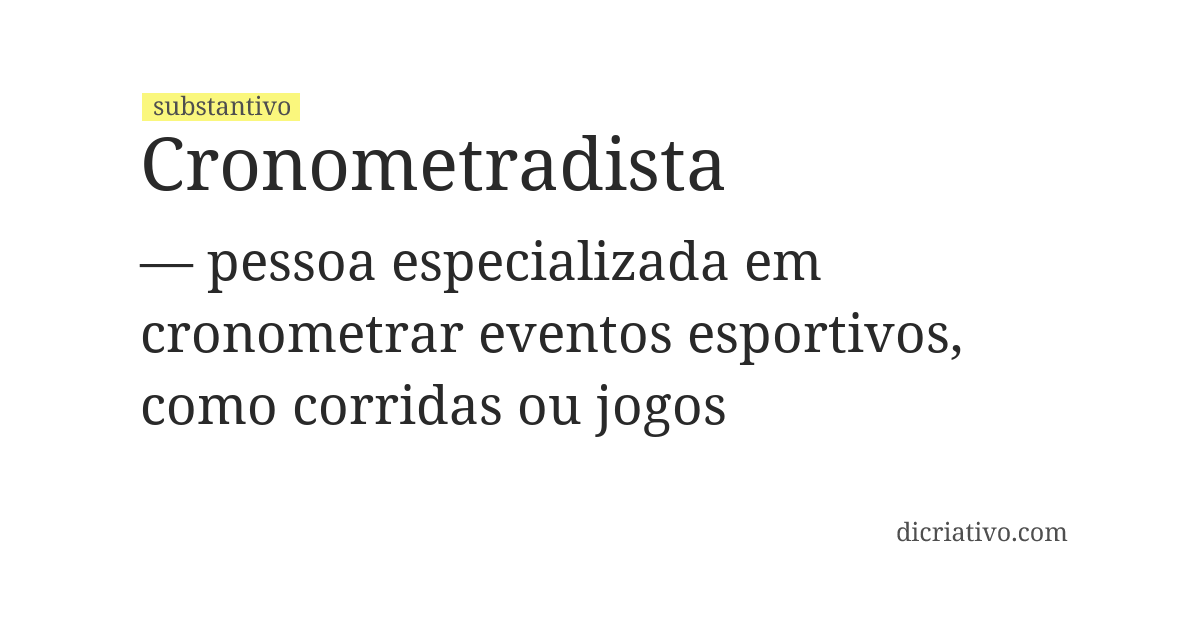 Significado de cronometradista