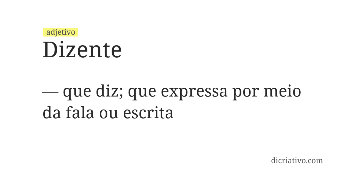 Significado de dizente