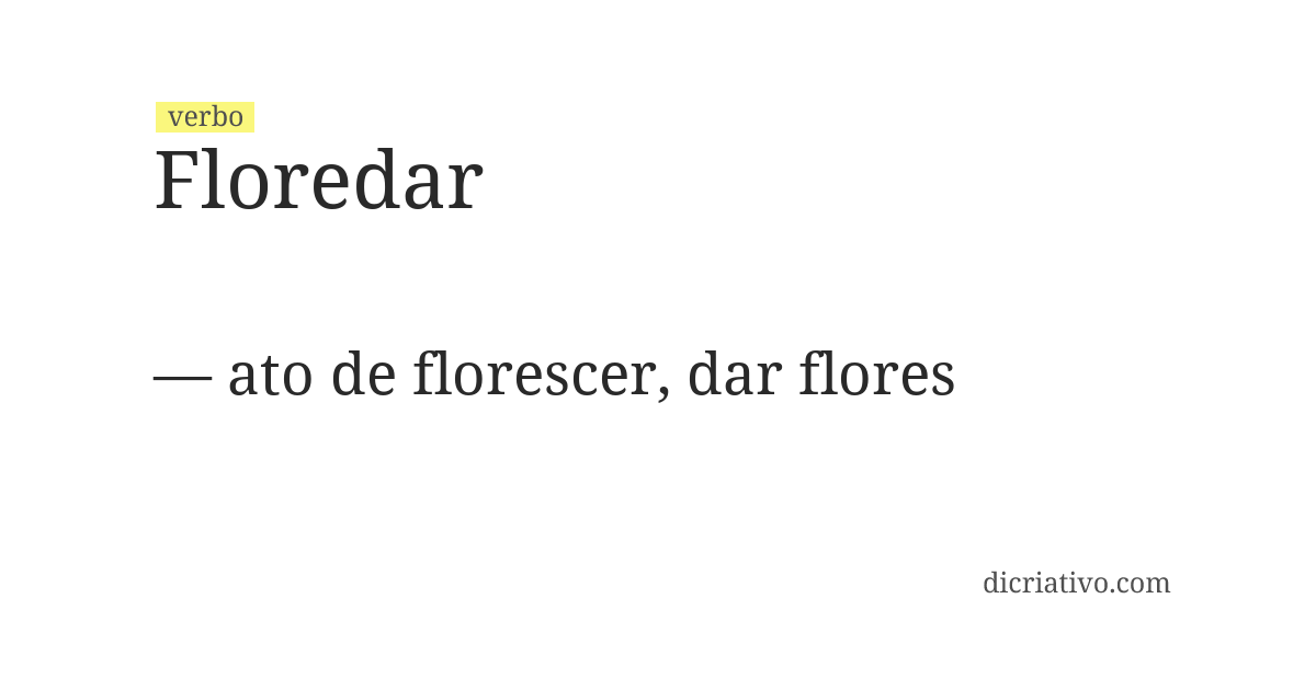 Significado de floredar