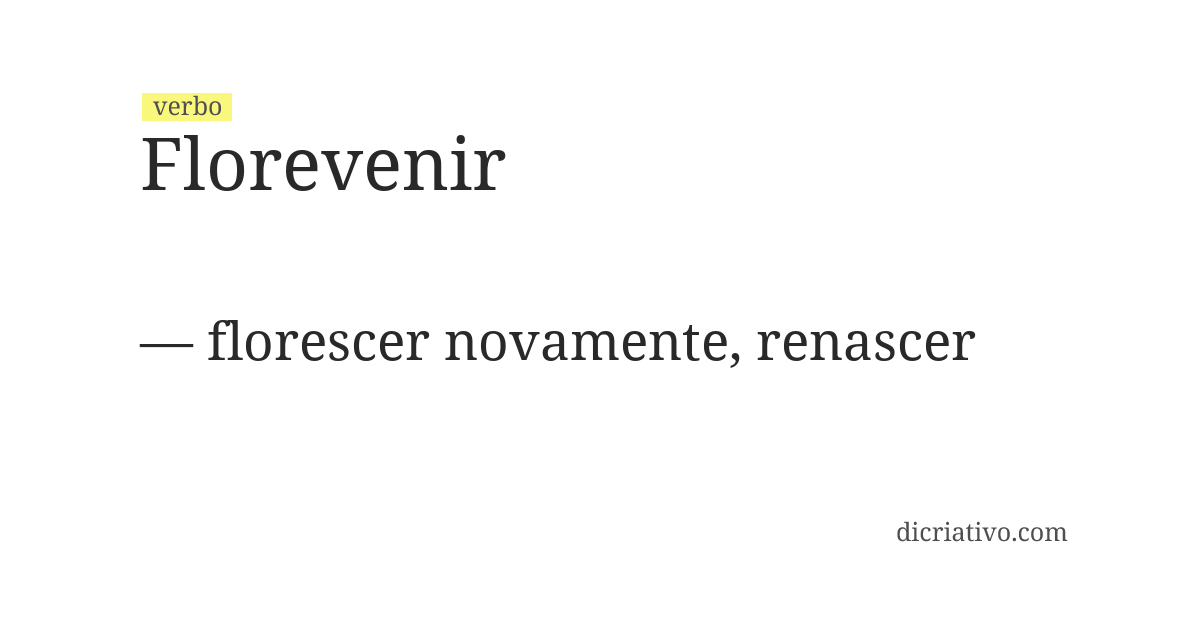 Significado de florevenir