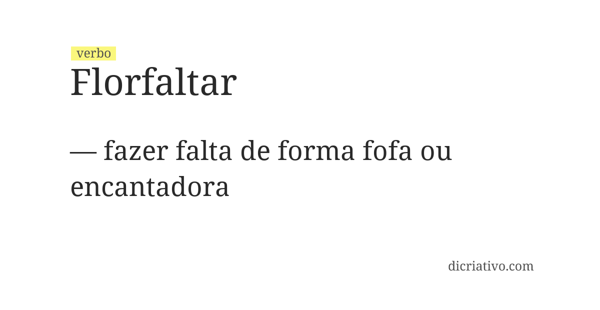 Significado de florfaltar
