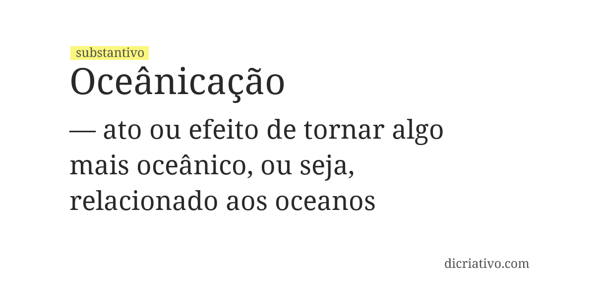Significado de oceânicação