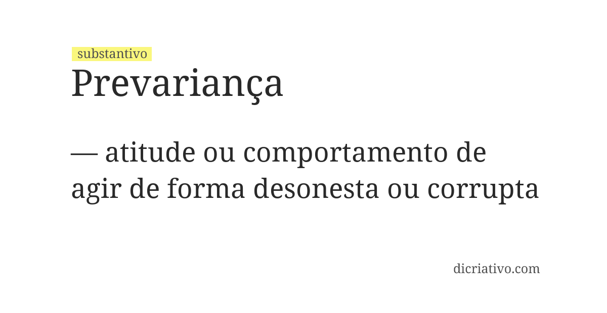 Significado de prevariança