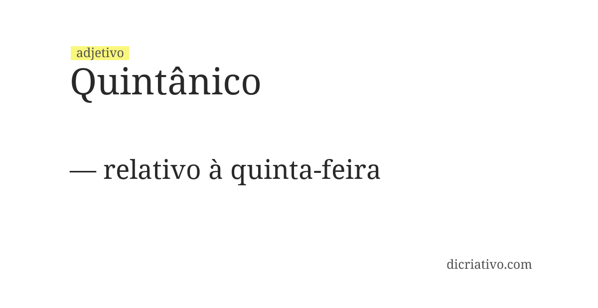 Significado de quintânico