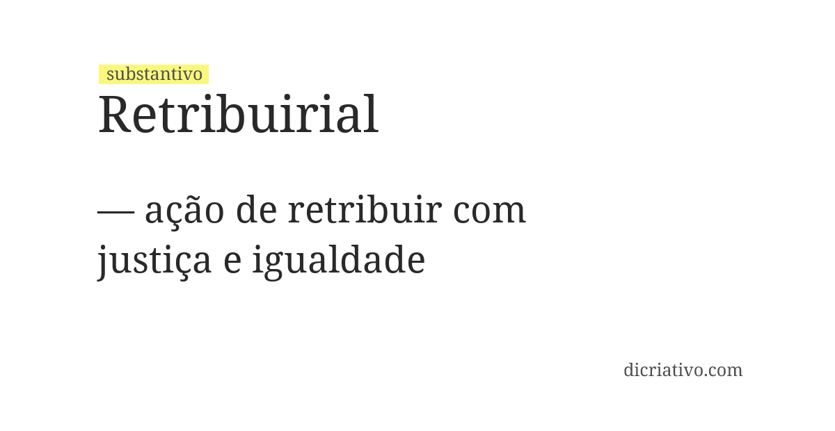 Significado de retribuirial