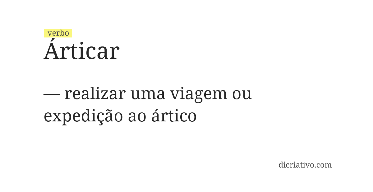 Significado de árticar